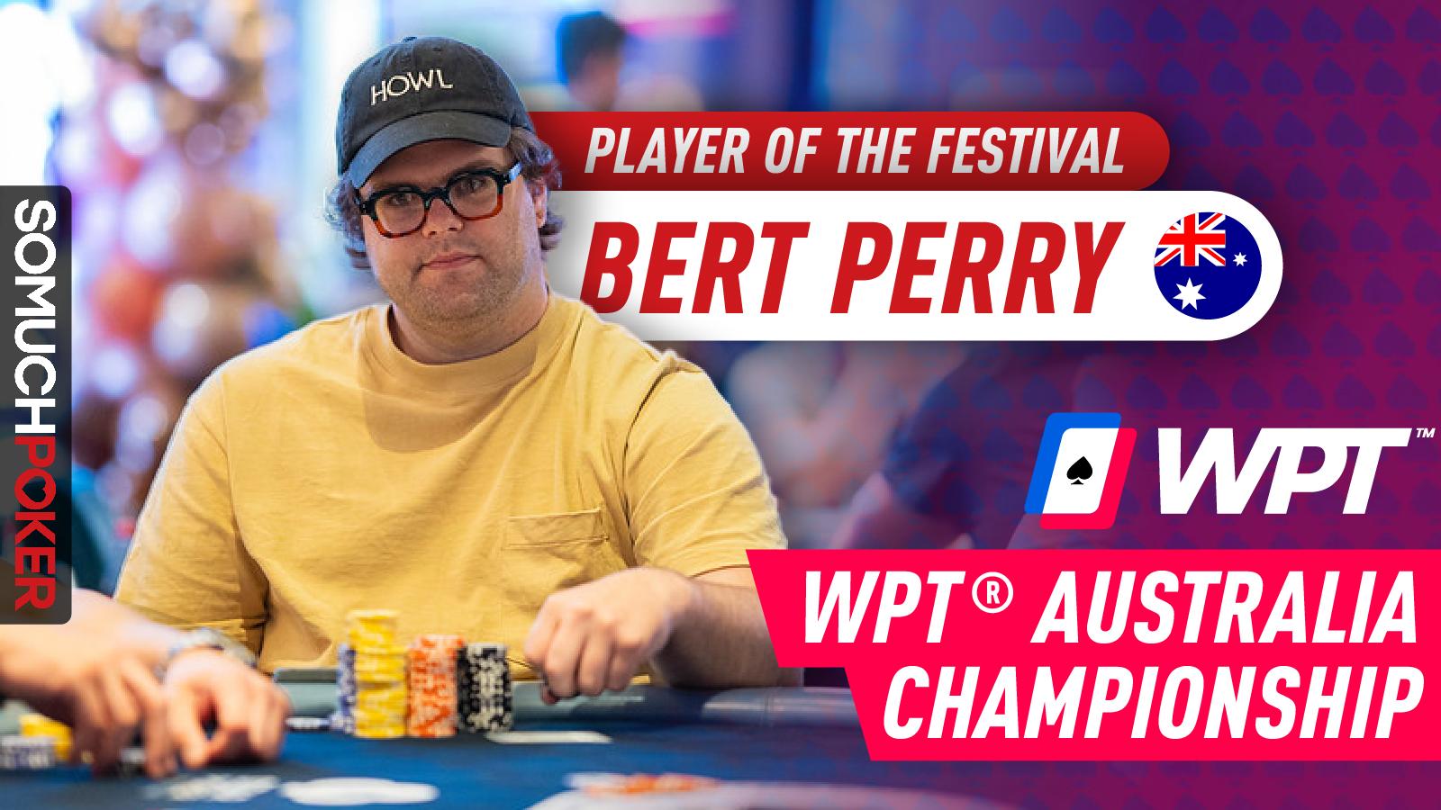 Bert Perry Wins Player of The Festival at WPT Australia Championship With Four Deep Runs