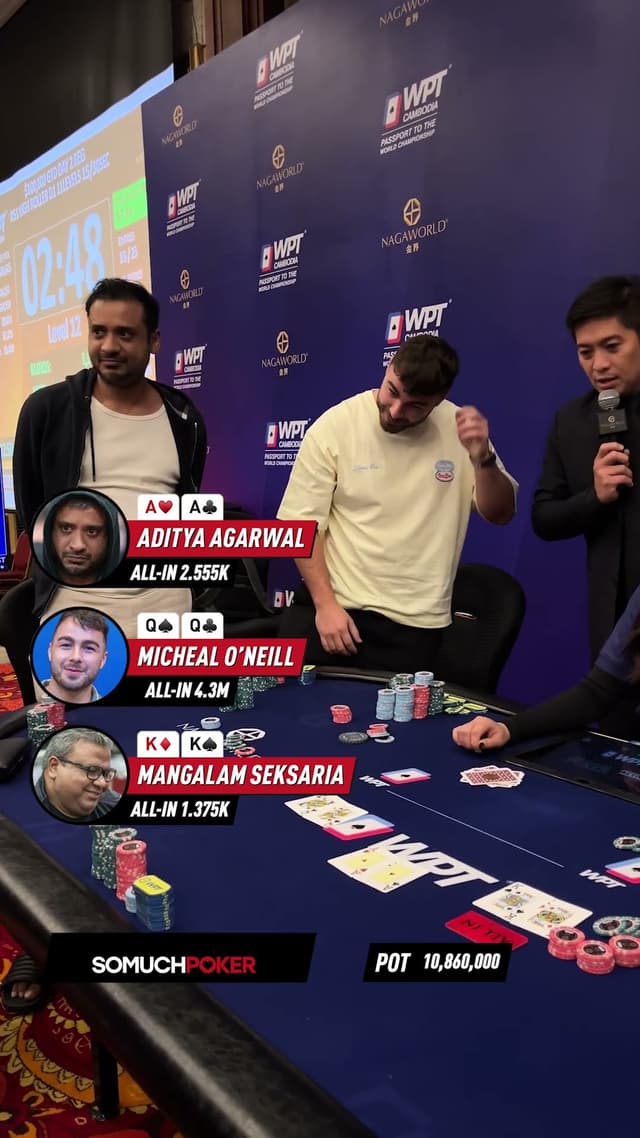 Three biggest pocket pairs. One massive pot. Absolute chaos. 💥♠️