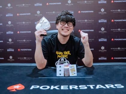 Manila Megastack 17: Six more spade trophies awarded to side event winners Masakazu Miyamoto, Takashi Kawauchi, Zhuoyue Cen, Ashley Patterson, John Matsuda, and Jeongyeon Kim