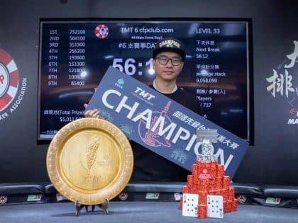 Zong Chi He wins Taiwan Millions Tournament Main Event