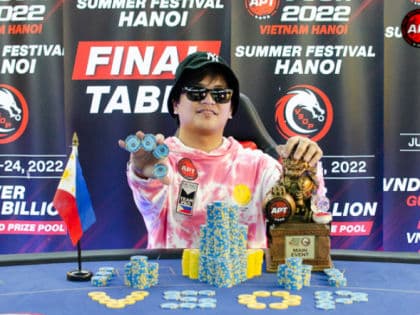 Asian Poker Tour wraps up biggest festival at the VSOP; Vamerdino Magsakay wins Main Event and POS; Slade Fisher banks record Championships