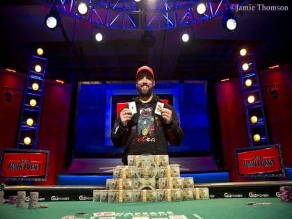 Joseph Hebert wins the 2020 WSOP Main Event Domestic to face Damian Salas at the Heads Up World Championship; Upeshka De Silva disqualified; Salas denied entry to USA