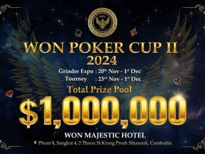 Won Poker Cup raises the stakes this November with US$ 1 Million in guarantees