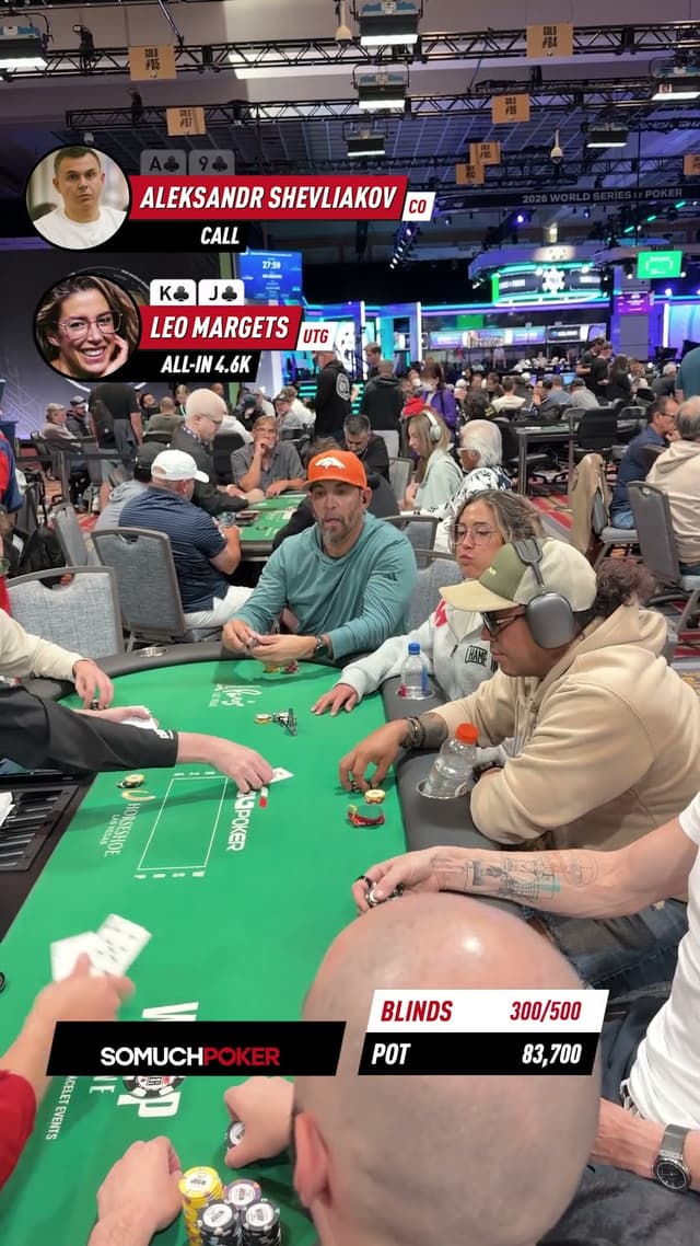 Leo Margets is back at the WSOP Main Event... and she's already winning the big all ins. 👀