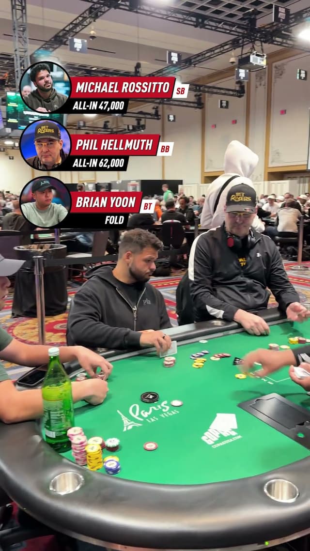 Phil Hellmuth and Michael Rossitto got it all in preflop… and somehow nobody won. 👀