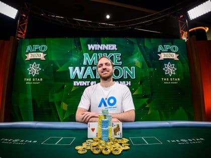 Inaugural Australian Poker Open begins; Canadian pro Mike Watson wins opening event for A$177,000