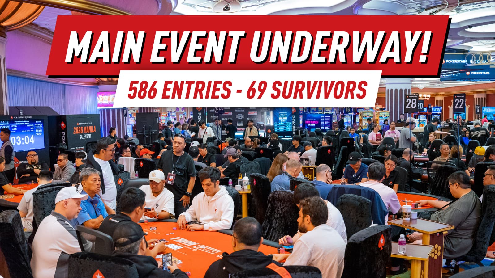 Okada Manila Millions Main Event Kicks Off; Edgar Asehan Leads 69 Survivors from Day 1A & 1B