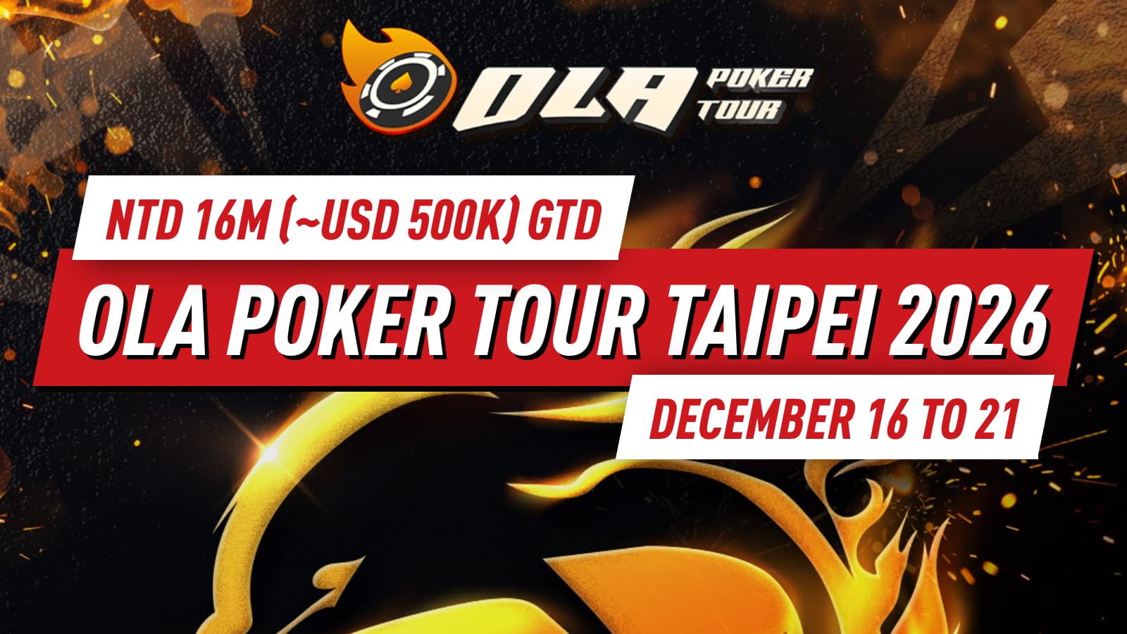 Ola Poker Tour Returns to Taipei This December with Over NTD 16M Guaranteed