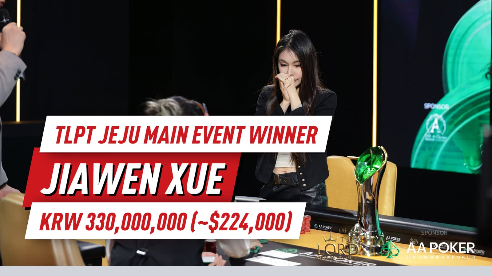 Jiawen Xue Wins TLPT Main Event for KRW 330,000,000; David Peters Wins High Roller Bounty