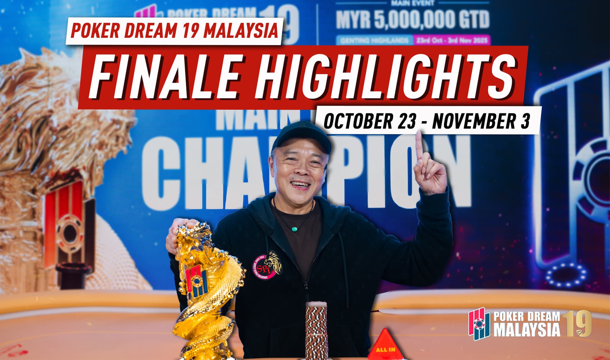 Finale Highlights Of Poker Dream 19 Malaysia: Carter Chan Wins Main Event; Eugene Zhou Clinches POY
