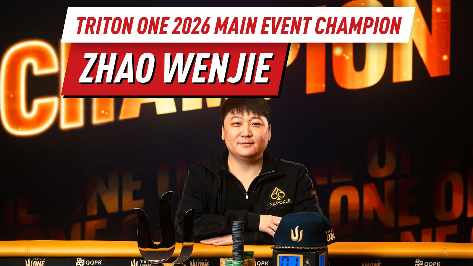 Zhao Wenjie Tops 1,230 Entries in Record-Breaking Triton ONE 2026 Main Event