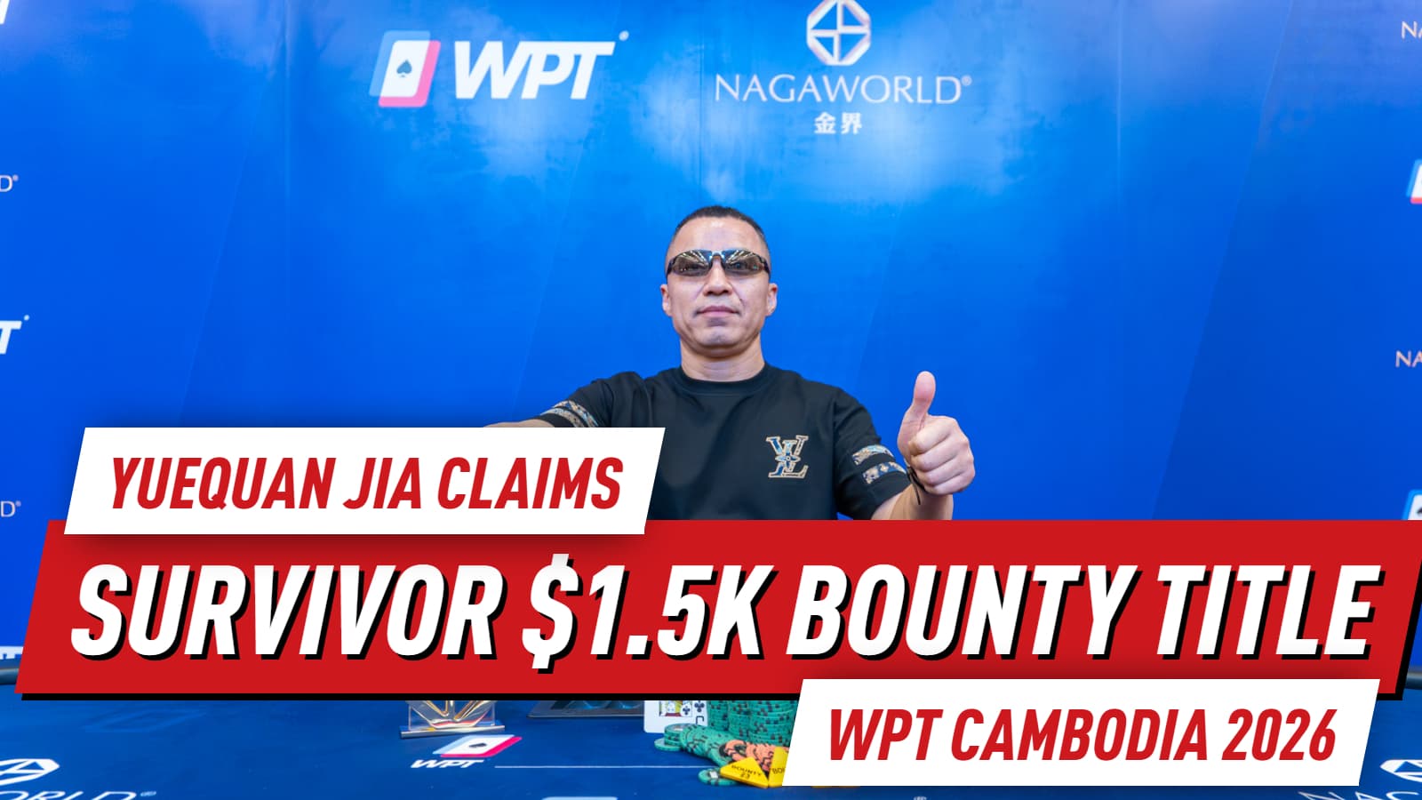 WPT Cambodia 2026 Day 6: Yuequan Jia Wins Survivor Bounty; Wei Yan Leads 8-Max