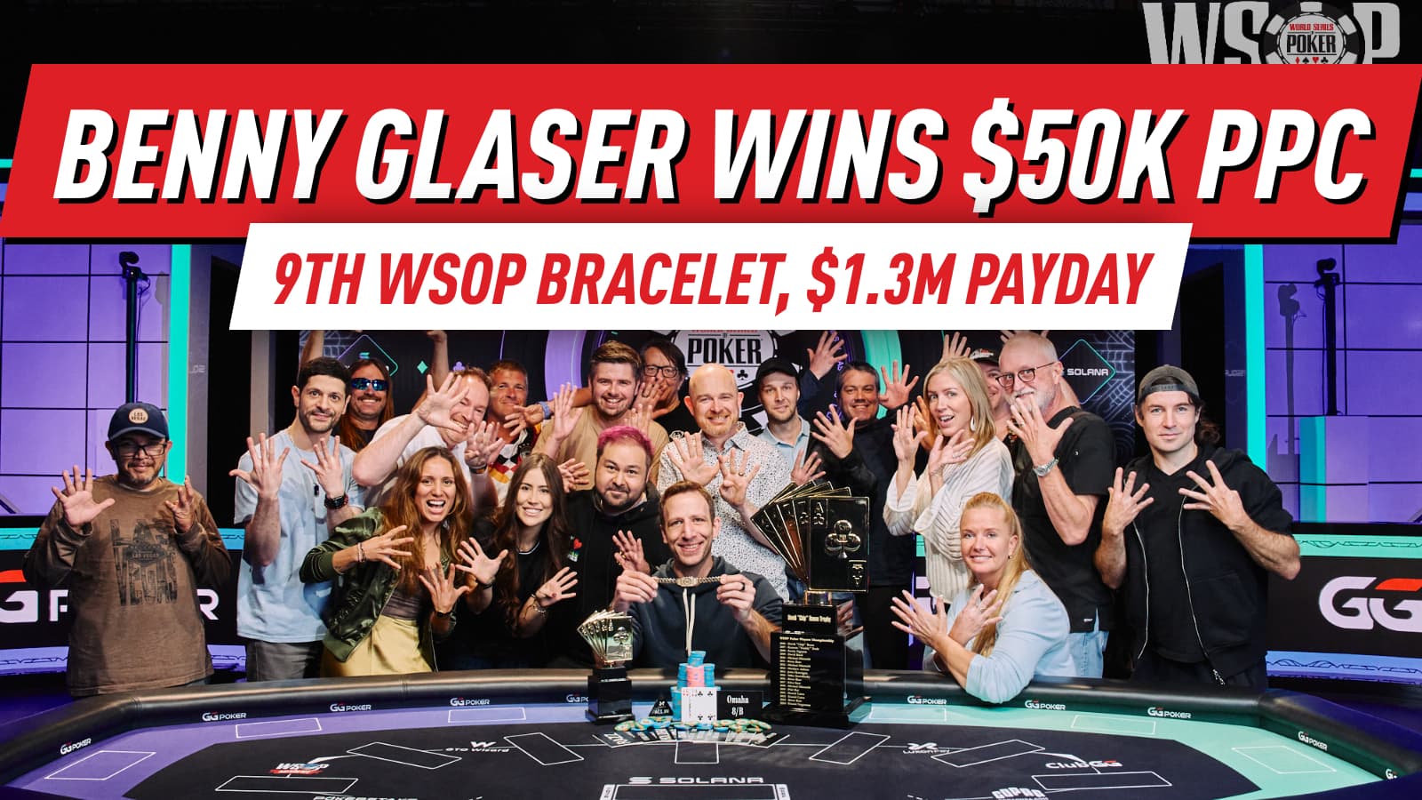Benny Glaser Wins $50,000 Poker Players Championship for 9th Career Bracelet