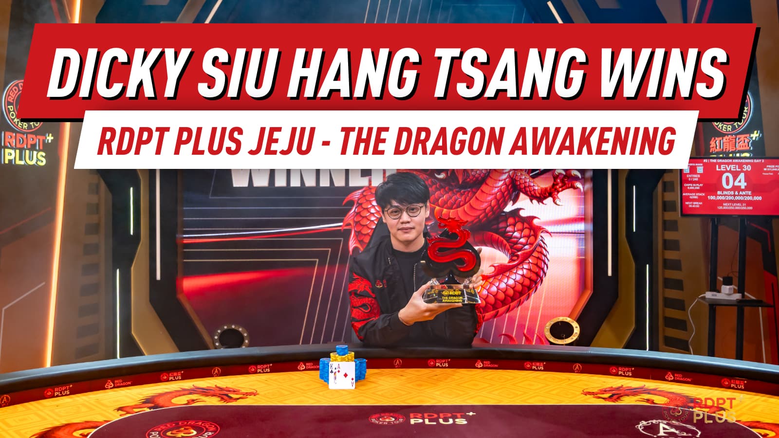 Dicky Tsang Wins The Dragon Awakening; Liu Claims Dragon's Gate High Roller Title on Day 3 of RDPT Plus Jeju Summer 2026