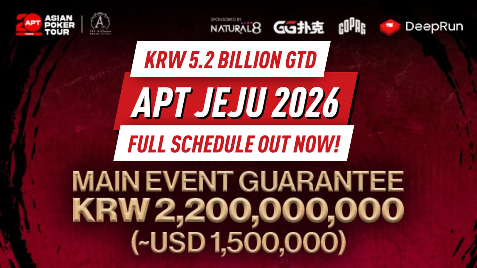 APT Jeju 2026 Returns With 136 Trophy Events and KRW 5.2 Billion GTD