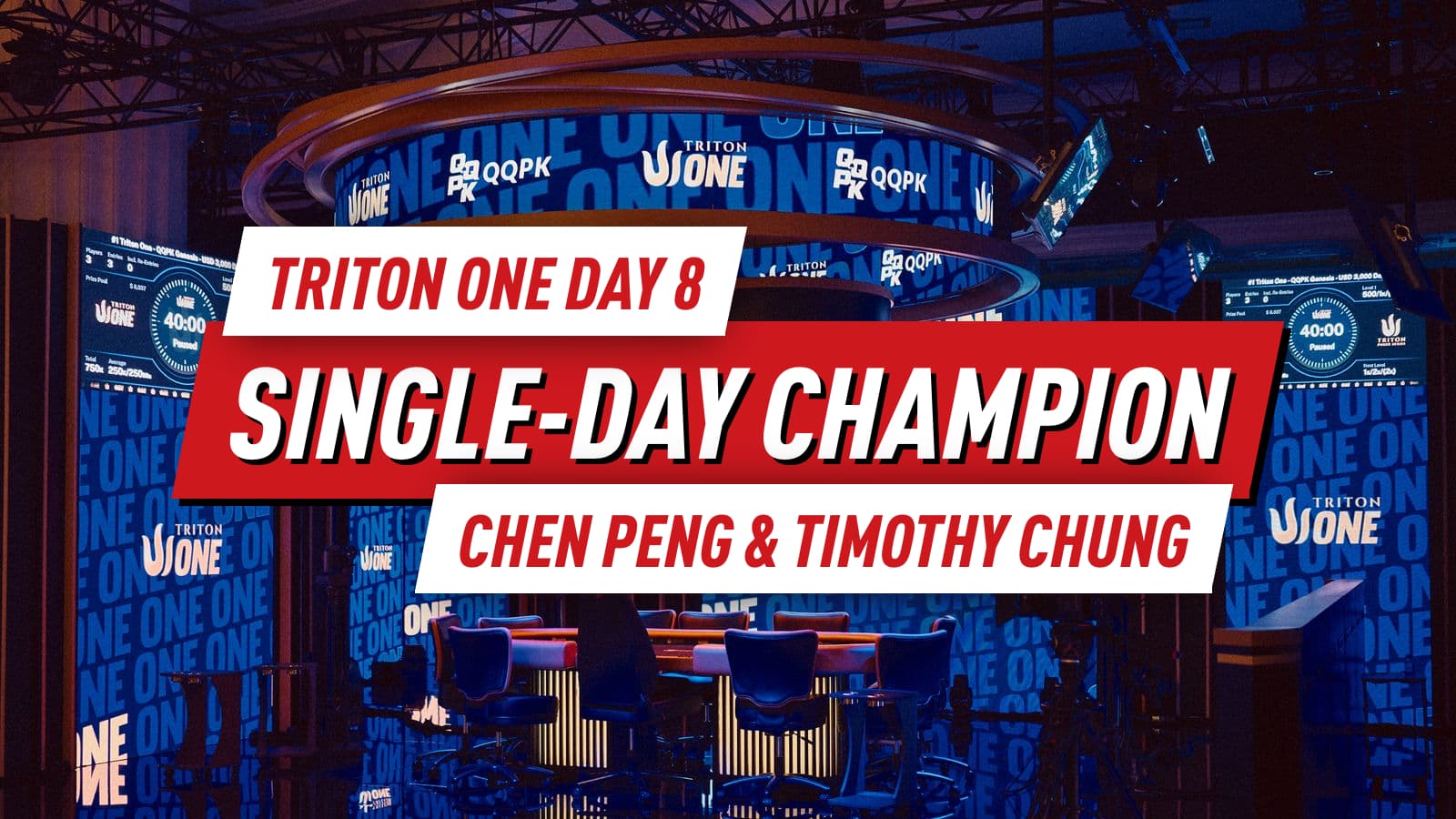 Chen Peng and Timothy Chung Capture Triton ONE Single-Day Titles