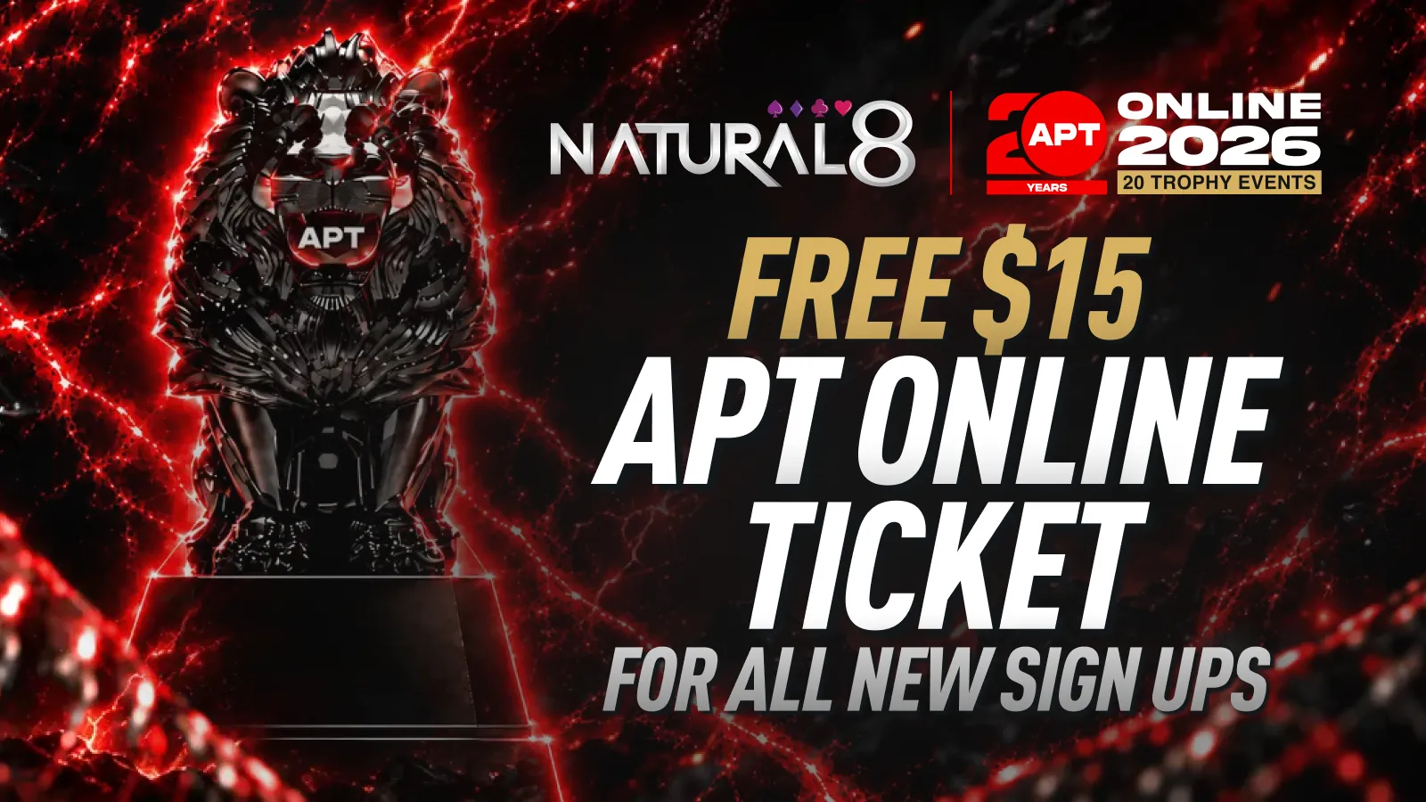 Natural8 Free $15 APT Online Ticket - Claim Yours