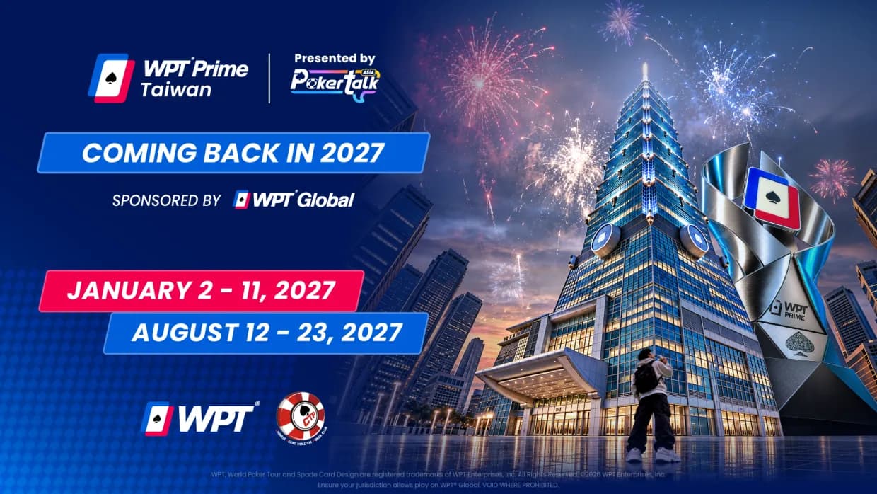WPT Prime Taiwan Returns to CTP in January 2027; Second Event Set for August