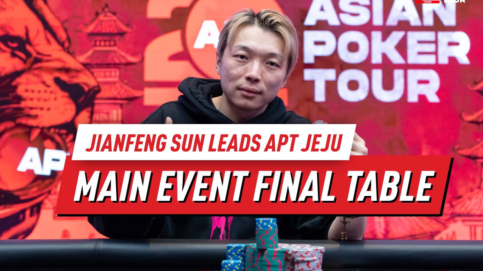 Jianfeng Sun Leads Main Event Final Eight at APT Jeju 2026