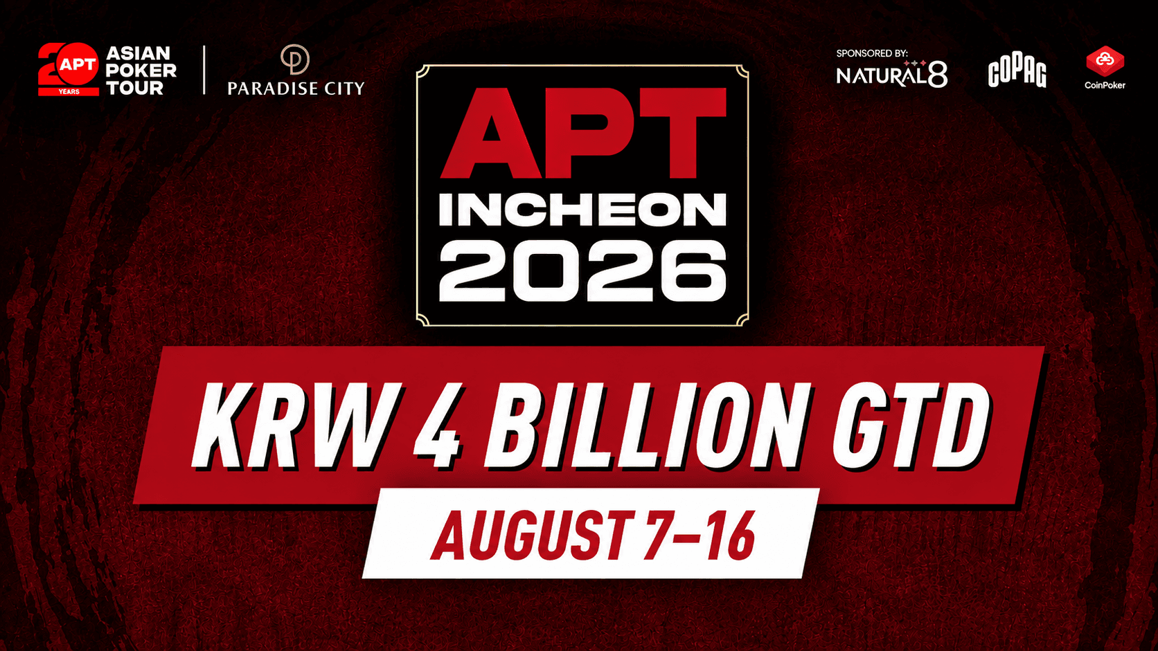 APT is Back! APT Incheon 2026 with KRW 4 Billion (~USD 2.7 Million) Guaranteed