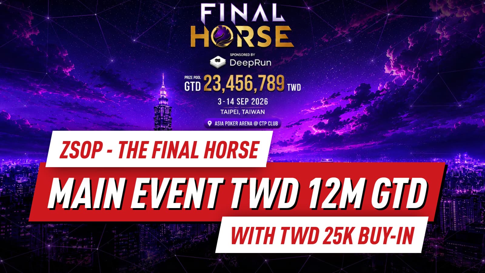 ZSOP The Final Horse 2026 Returns in Taipei This September