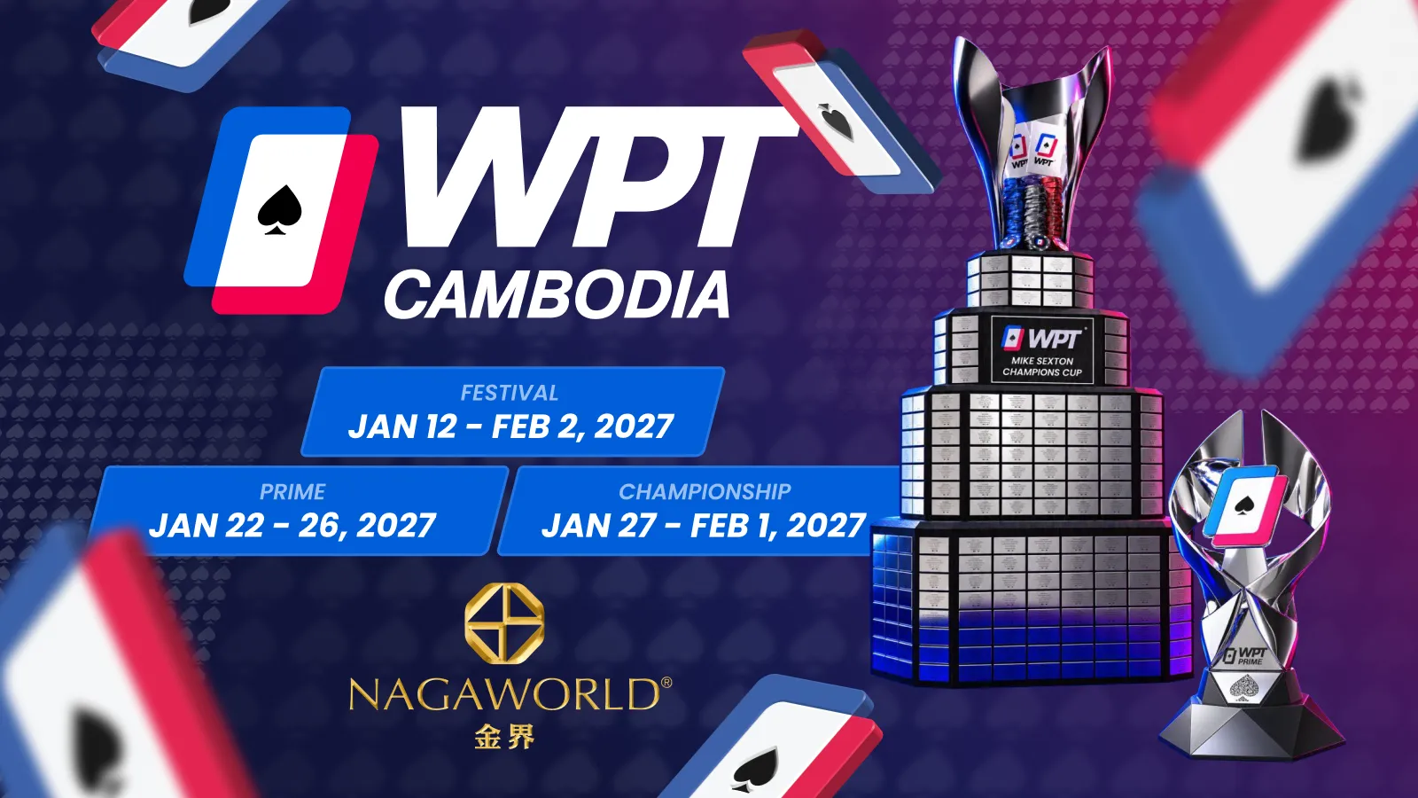 WPT Cambodia 2027 Brings Asia’s Longest-Ever Poker Festival to NagaWorld From January 12-February 2 With $2M+ in Guarantees