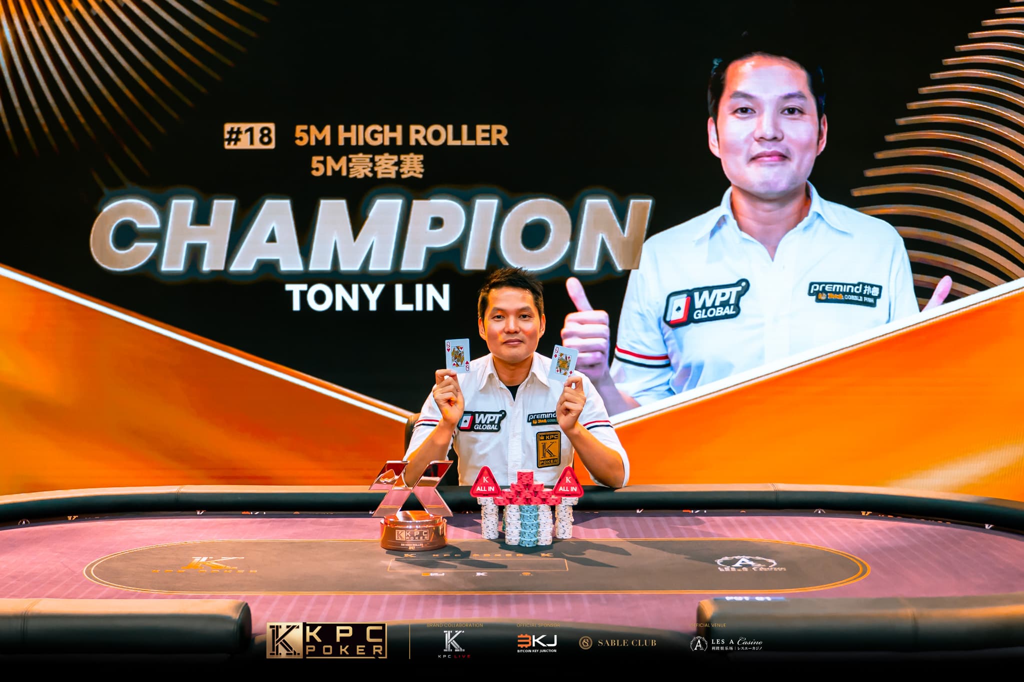 Tony Lin Wins KPC 5M High Roller for KRW 134 Million After Heads-Up Deal