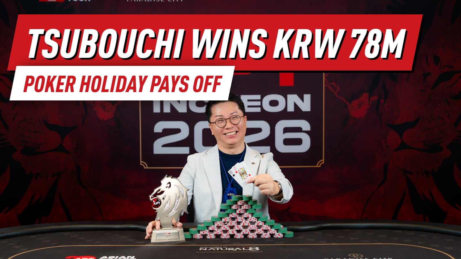 Tomoya Tsubouchi Wins KRW 78M as APT Incheon Records Keep Falling