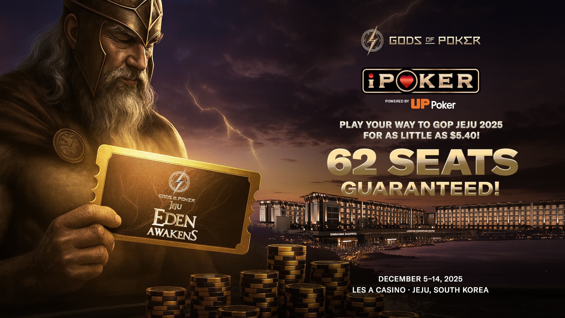 Rise to the Call: Win Your Seat to Gods Of Poker - Eden Awakens Jeju 2025 on iPoker
