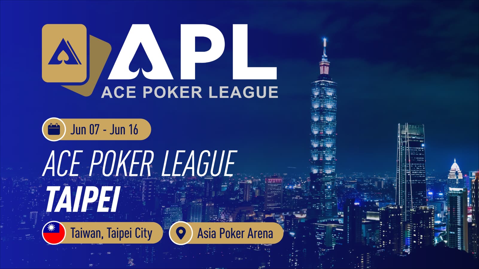 Ace Poker League Taipei About To Kick Off With NT$ 45 Million In Guarantees