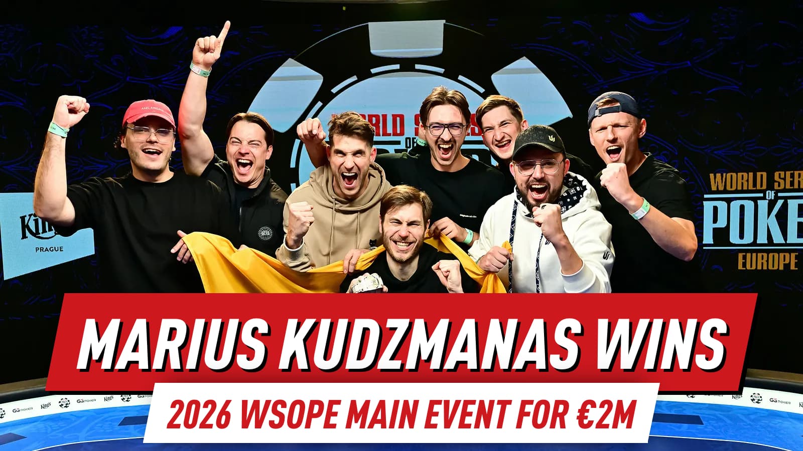 Marius Kudzmanas Wins WSOPE 2026 Main Event, Defeats Japan’s Akihiro Konishi