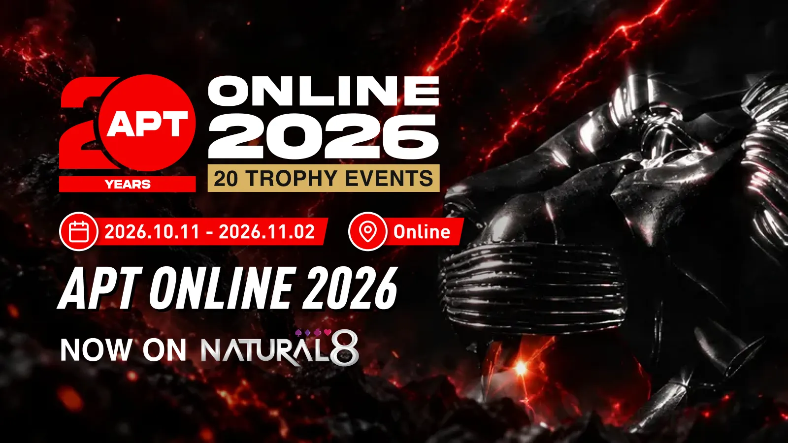 APT Online 2026 on Natural8: $40M GTD, 20 Trophies