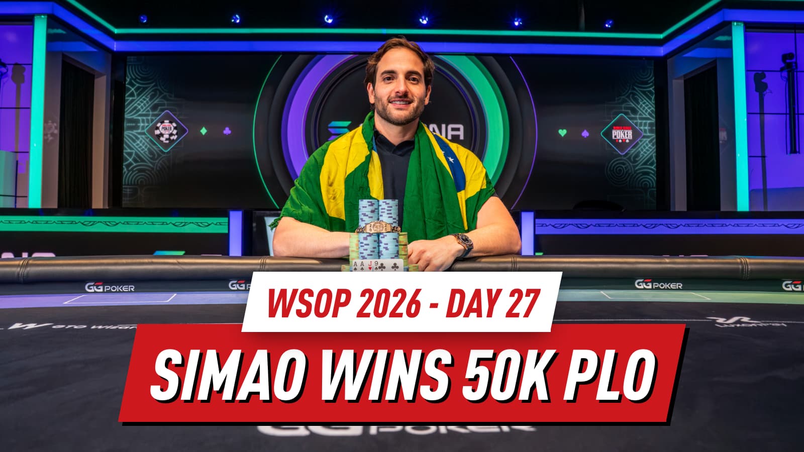 WSOP 2026 Day 27 Recap: Simao Wins $50K PLO as Mizrachi Busts PPC and Glantz Leads Field