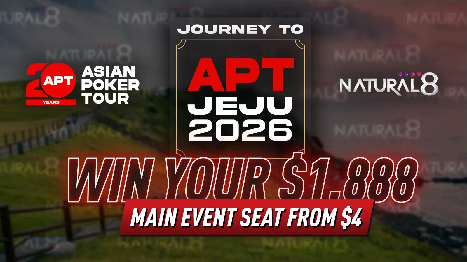 Natural8 APT Jeju 2026 Satellites: Win a $1,888 Seat From $4