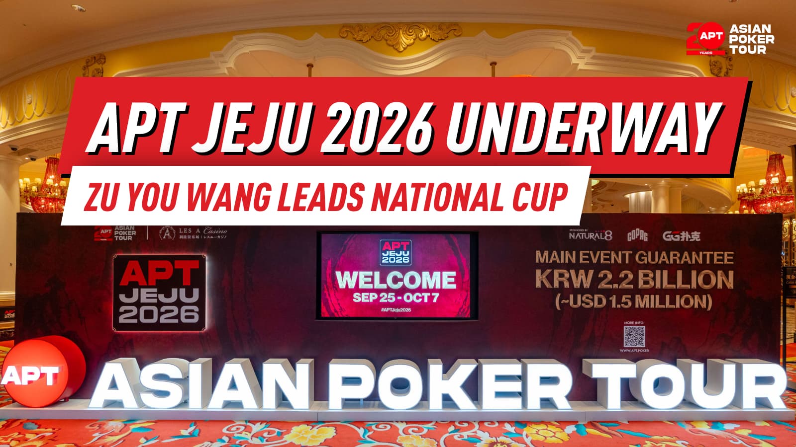 APT Jeju 2026 Opening Day: Zu You Wang Leads National Cup as Yi Ye Wins High Roller