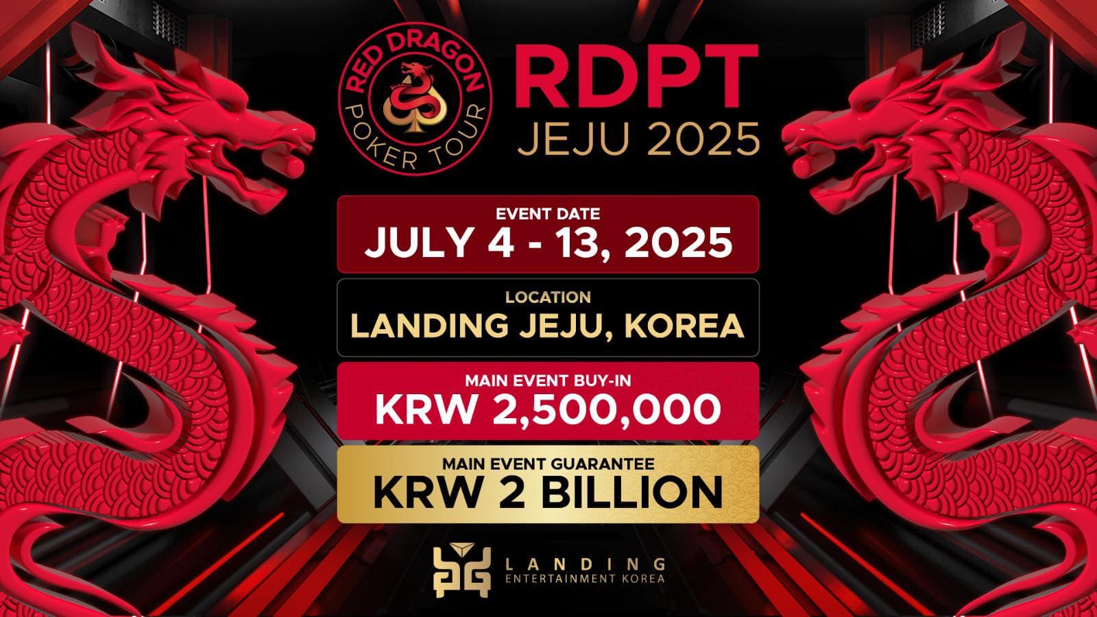 Red Dragon Poker Tour Returns To JeJu With Larger Lineup This July