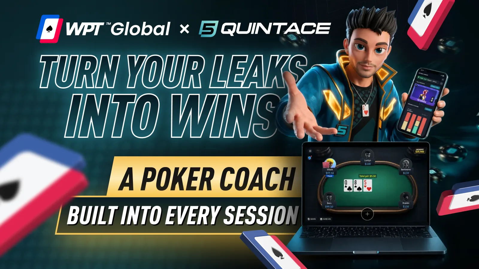QuintAce Hand Review on WPT Global (Free Solver)