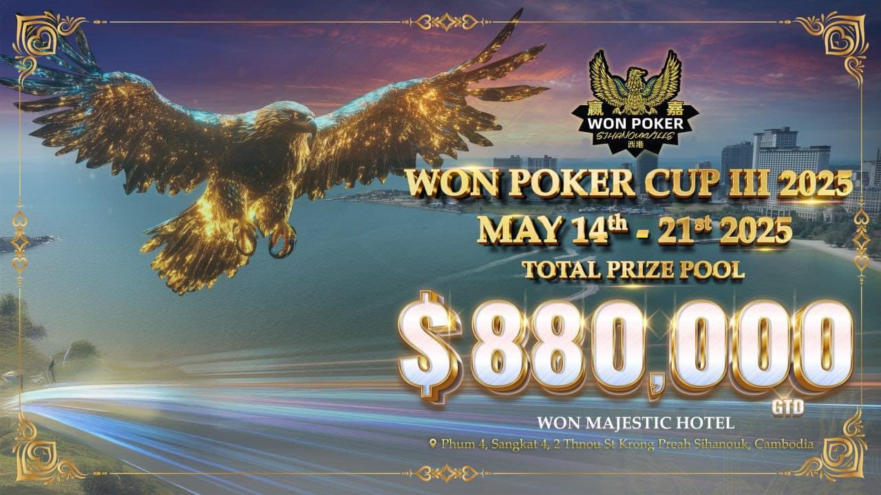 Won Poker Cup Returns in May 2025 With Over $880K in Guarantees