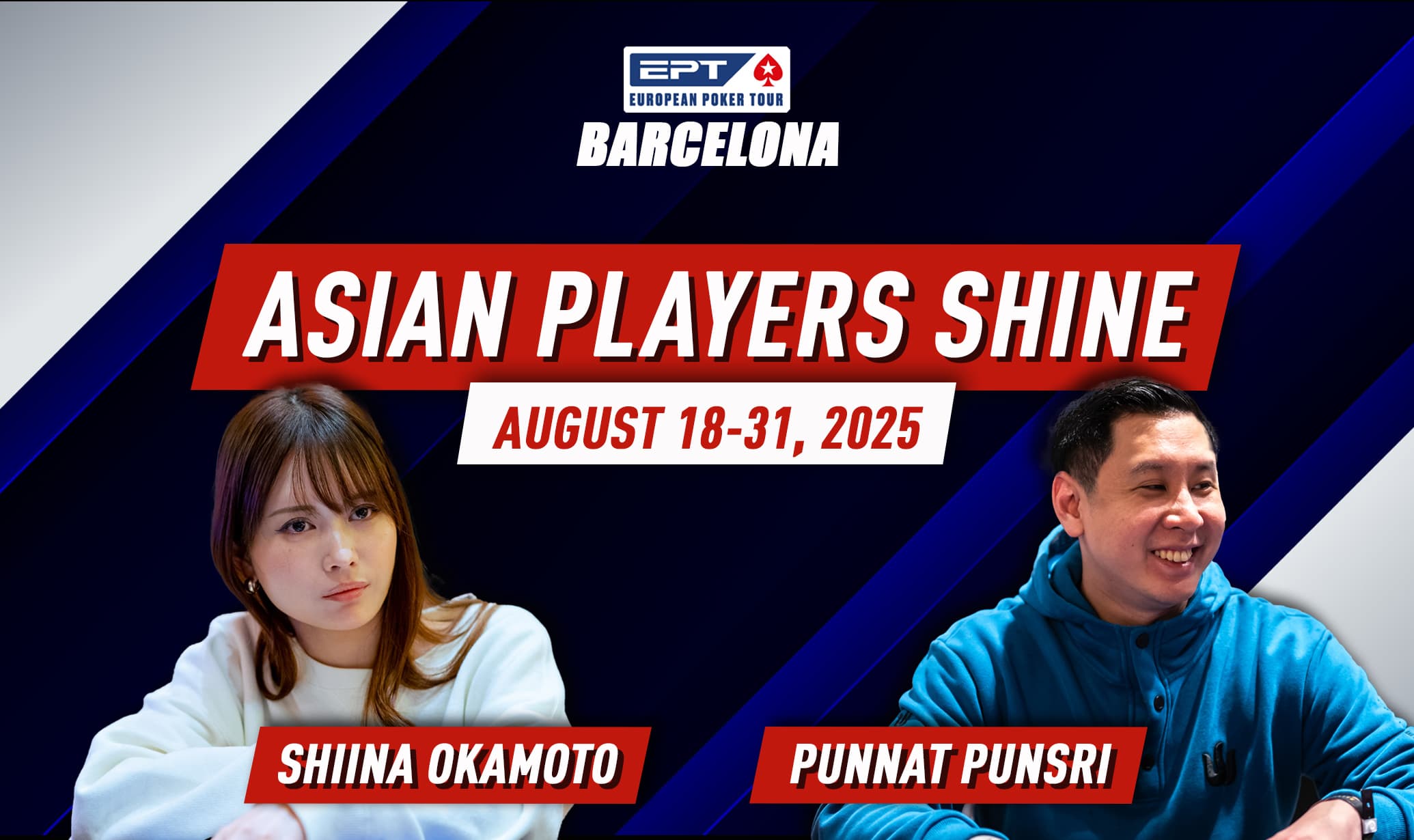 Punnat Punsri and Shiina Okamoto Among Asian Winners at 2025 EPT Barcelona Festival