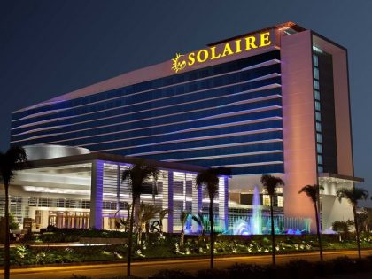 Solaire Manila building at night