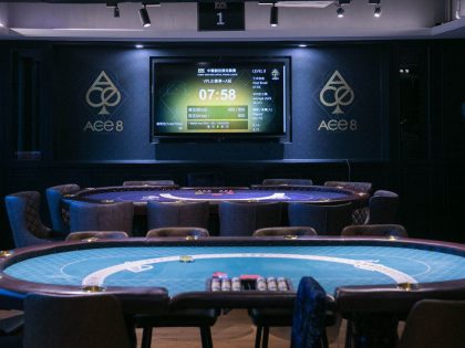 Poker table at Ace 8 Poker Club