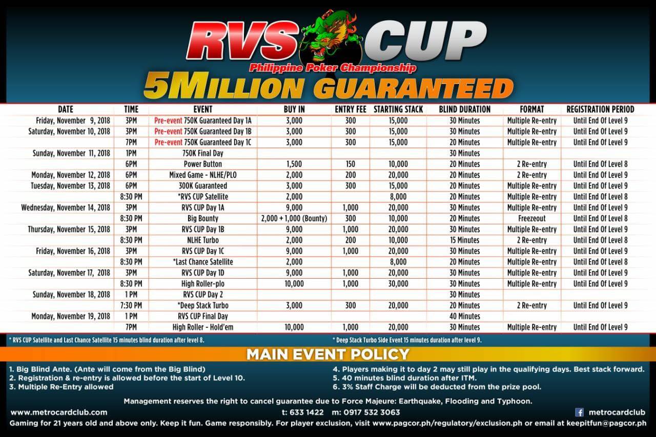 RVS Cup Schedule