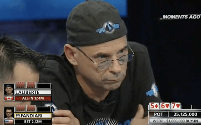 Guy Laliberté playing poker wearing a black cap