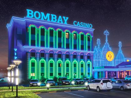Bombay Casino building at night