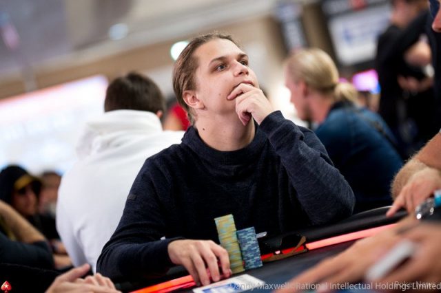 Niklas Astedt pondering at the poker table