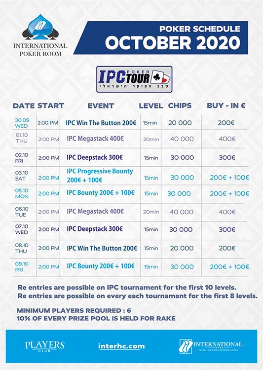 International Hotel Casino tournament schedule