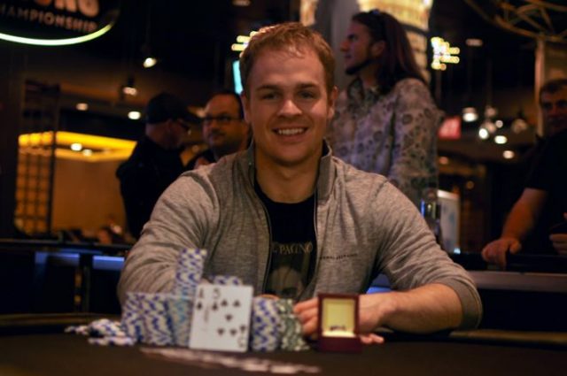 Andrew Robl smiling at the poker table