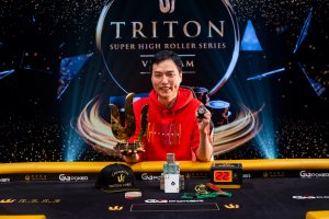 Champion Aaron Zang 2023 Triton Vietnam SHRS EV13 100K Short Deck Main Event Final Table Giron 7JG2571