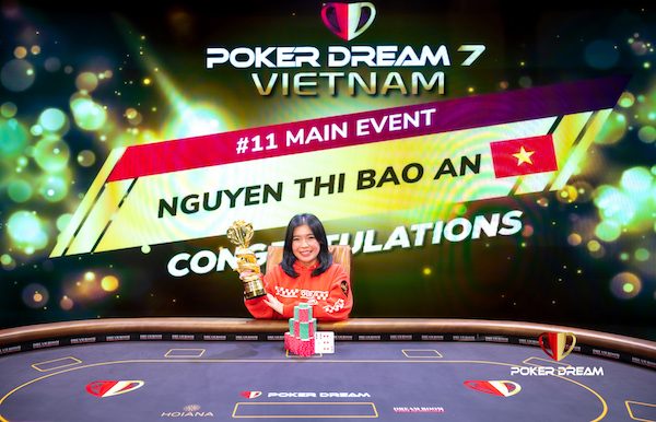 Poker Dream 7 Vietnam: Nguyen Thi Bao An wins the Main Event for VND 2.3BN (~USD 96K)