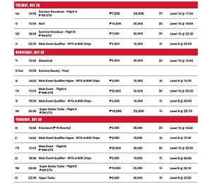 Manila Super Series 20 Schedule